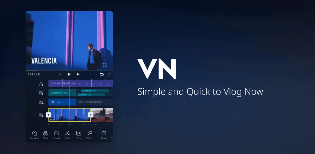 VN Video Editor Android app cover image