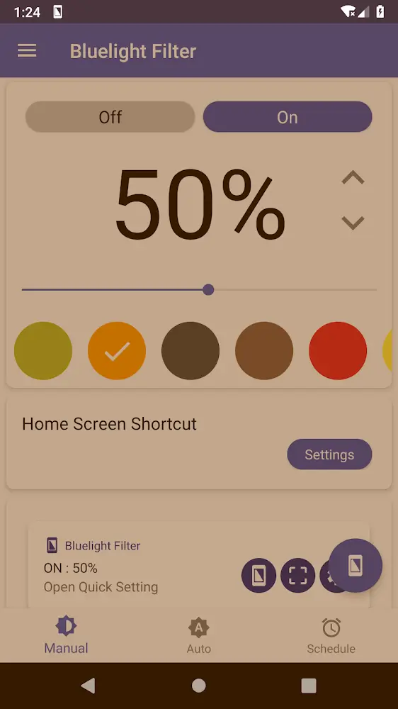 Bluelight Filter Android app screenshot 3