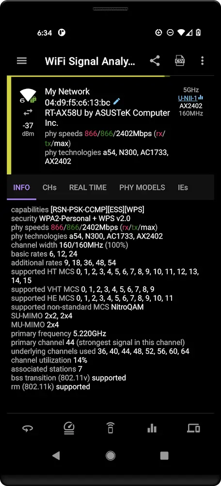 Speed Test WiFi Analyzer (analiti) Android app screenshot 3
