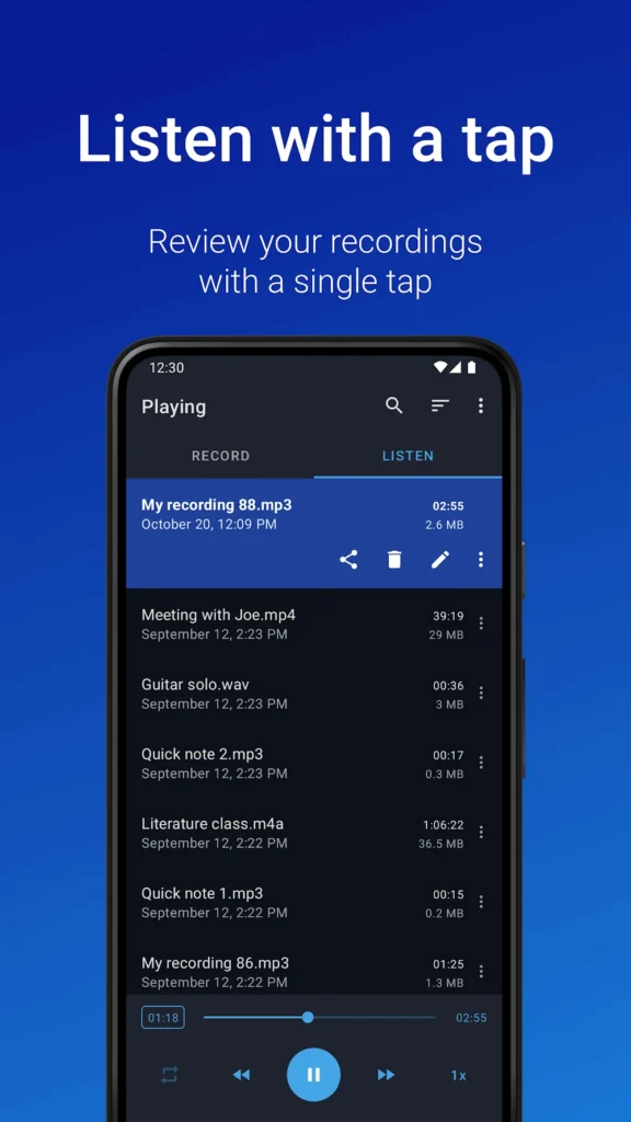Easy Voice Recorder Pro Android app screenshot 4