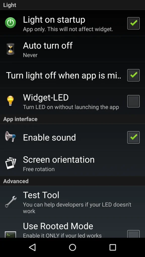 Flashlight Android app screenshot 5