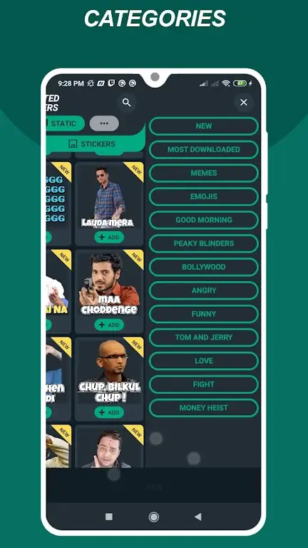 1001 Animated Stickers for WA Android app screenshot 5